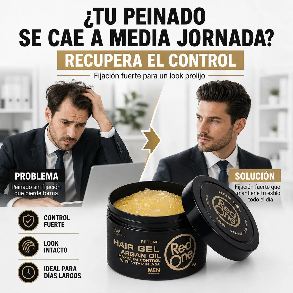 Hair Gel Fijador Red One Argan - 400 Ml