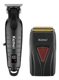 Set Profesional Kemei: Trimmer Patillera KM-2293 + Rasuradora Shaver 1102