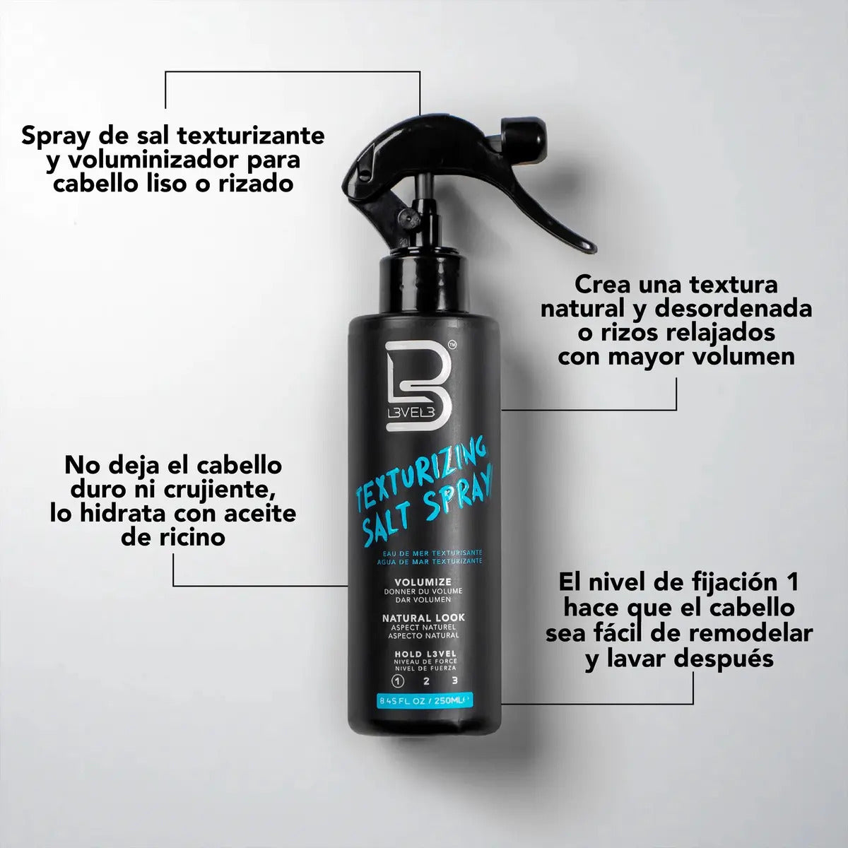 Sea Salt Spray Level 3 - Spray de Sal Marina Texturizante y Voluminizador 250ml