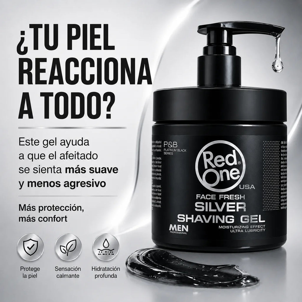 Gel Afeitar Red One Silver Hidratante  Piel Sensible 100ml