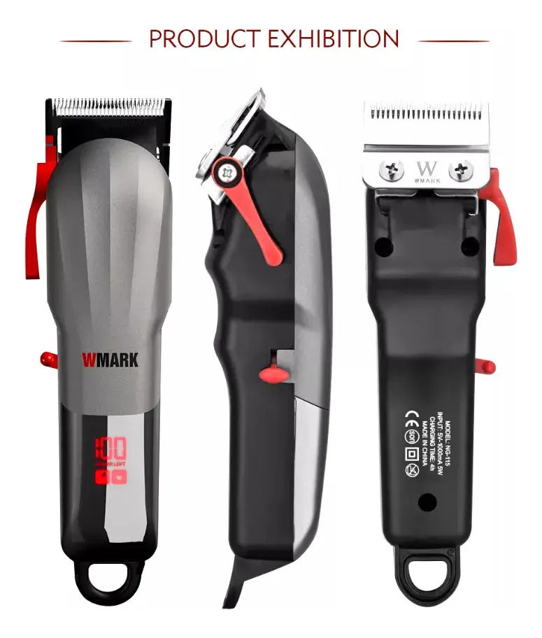 Máquina Profesional Wmark NG-115 | Cortapelo Recargable con Cuchilla 440C