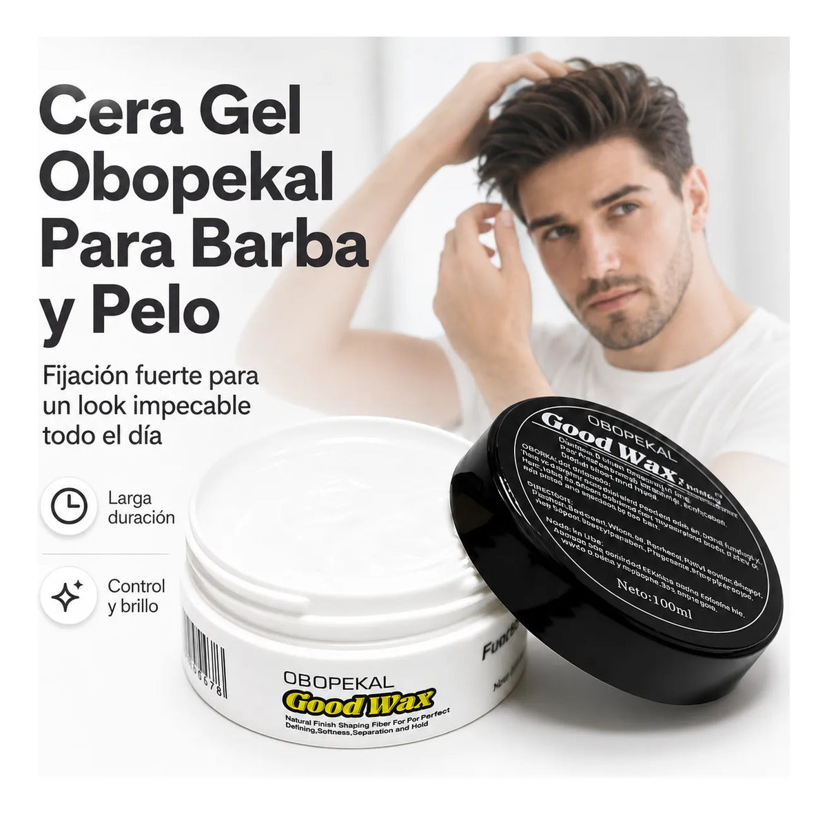 Cera Obopekal Para Barba Cabello Gel Pomada Capilar Barbería