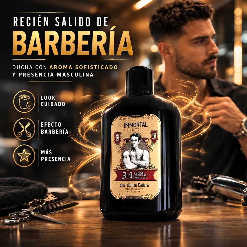 Shampoo 3 En 1 Hombre Fragancia Duradera Immortal 500 Ml