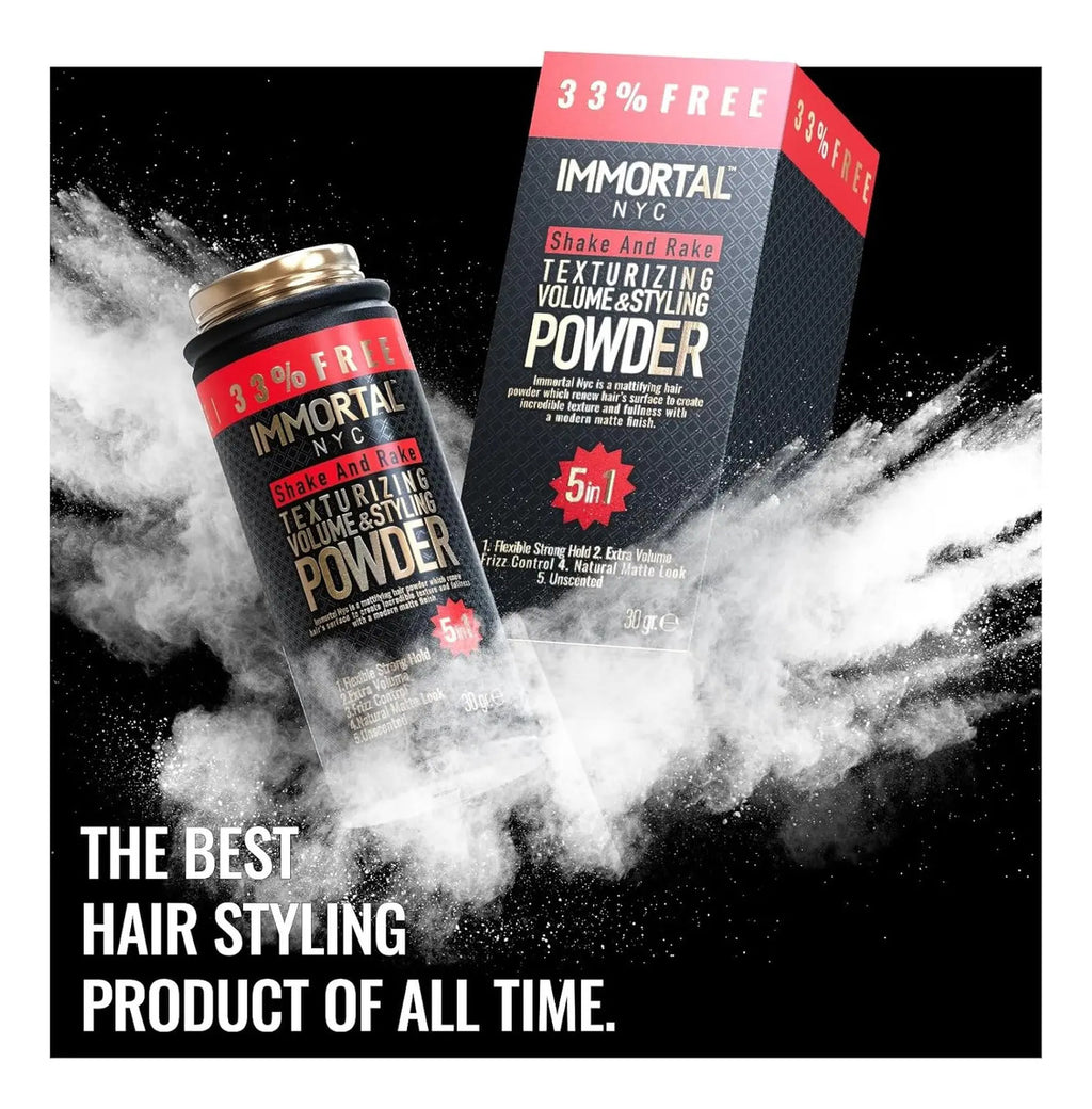 Polvo Texturizador Immortal NYC Shake and Rake 5 en 1 - Volumen y Mate 30g