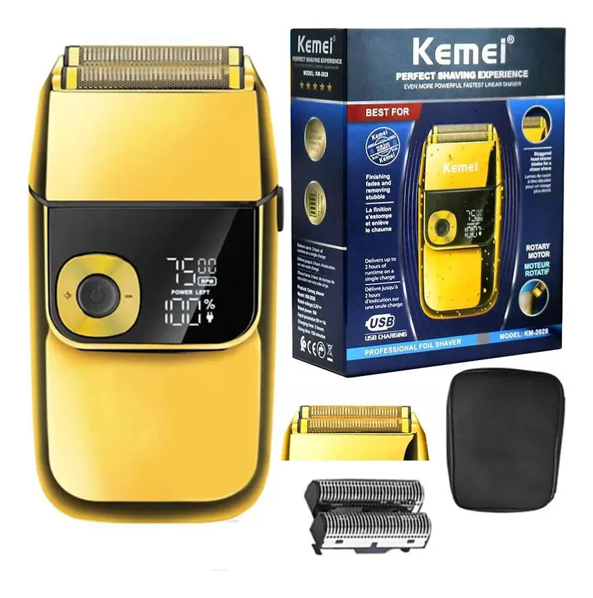 Pack Gold Profesional Kemei: Set 3 Máquinas Clipper 1986 + Trimmer 1949 + Shaver 2028