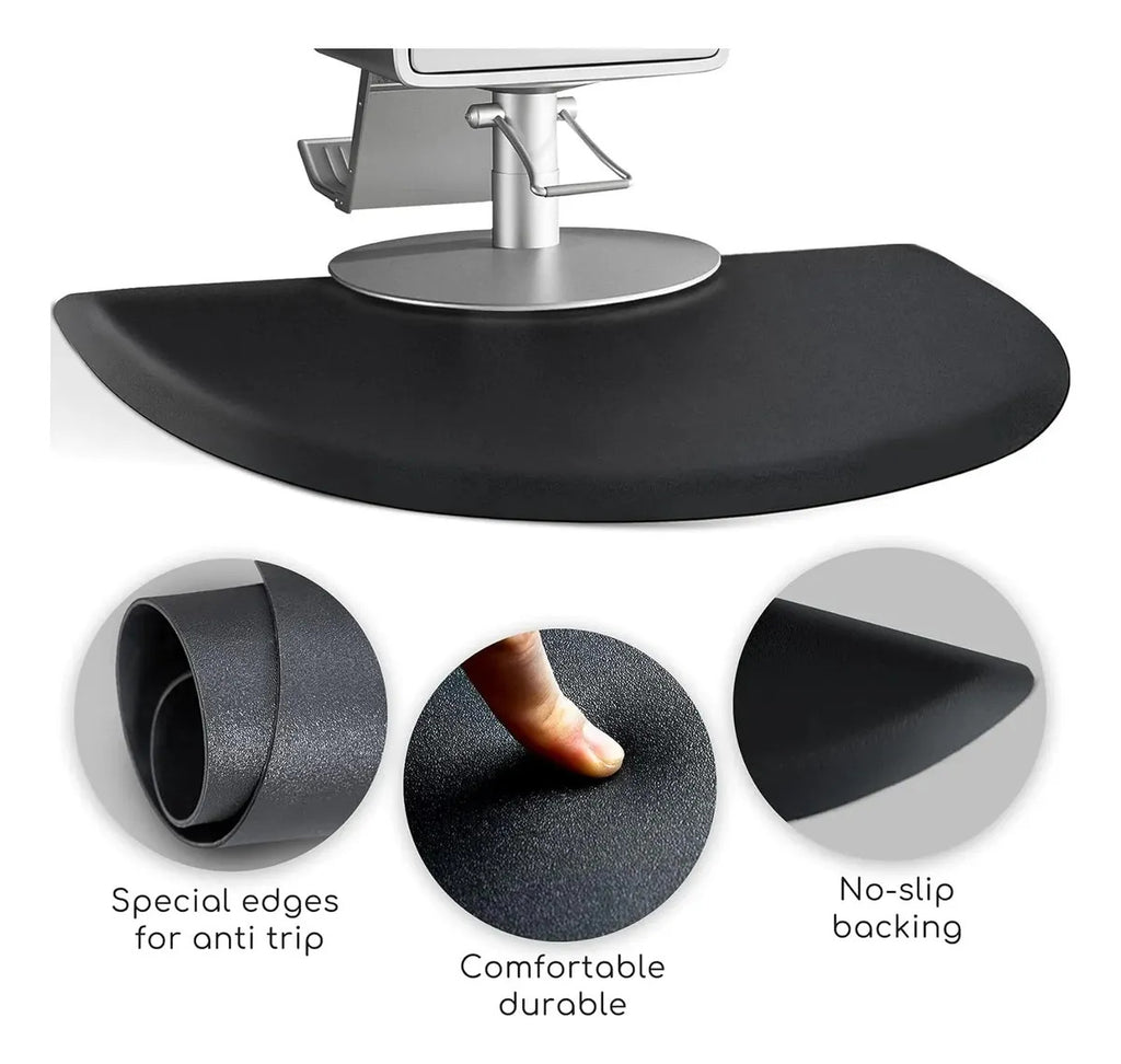 Alfombra Antifatiga Barbería Ergonómica Antideslizante Negro Negro Impermeable