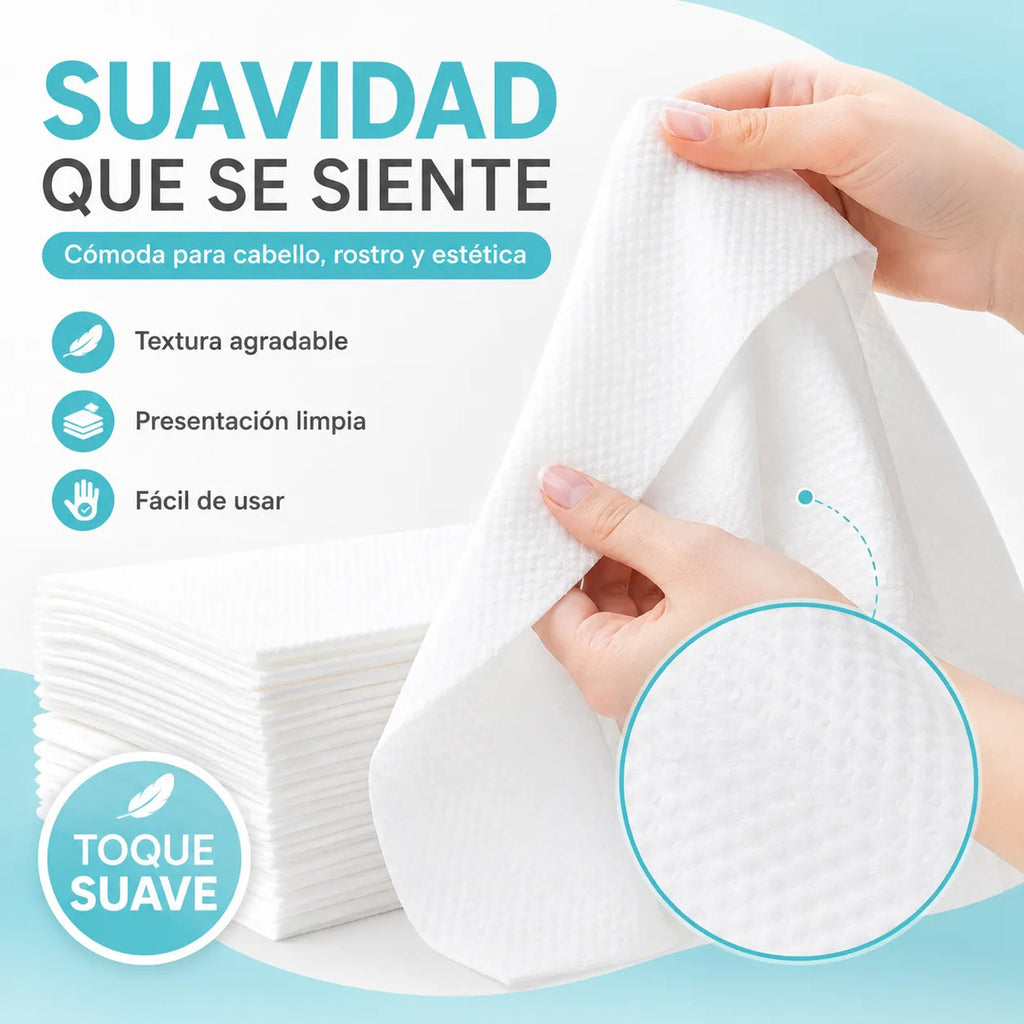 Pack 100 Toallas Desechables Para Cabello Uso Profesional