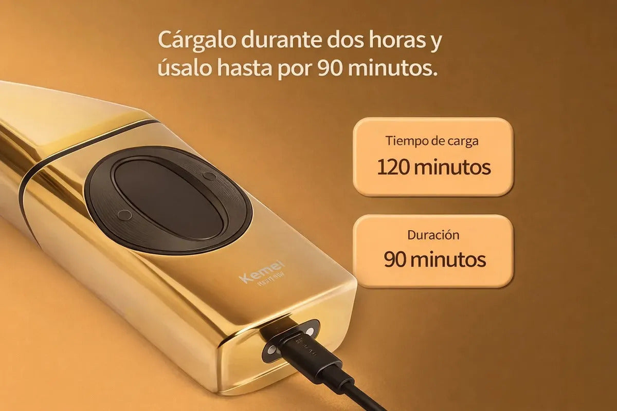 Maquina Kemei T397 Rasuradora Eléctrica Gold 2en1 Afeitadora
