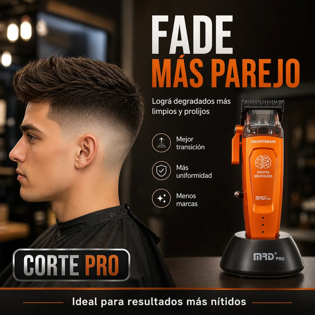 Maquina De Cortar Pelo Mrd Pro Orange Smart Brain Hc-90-4