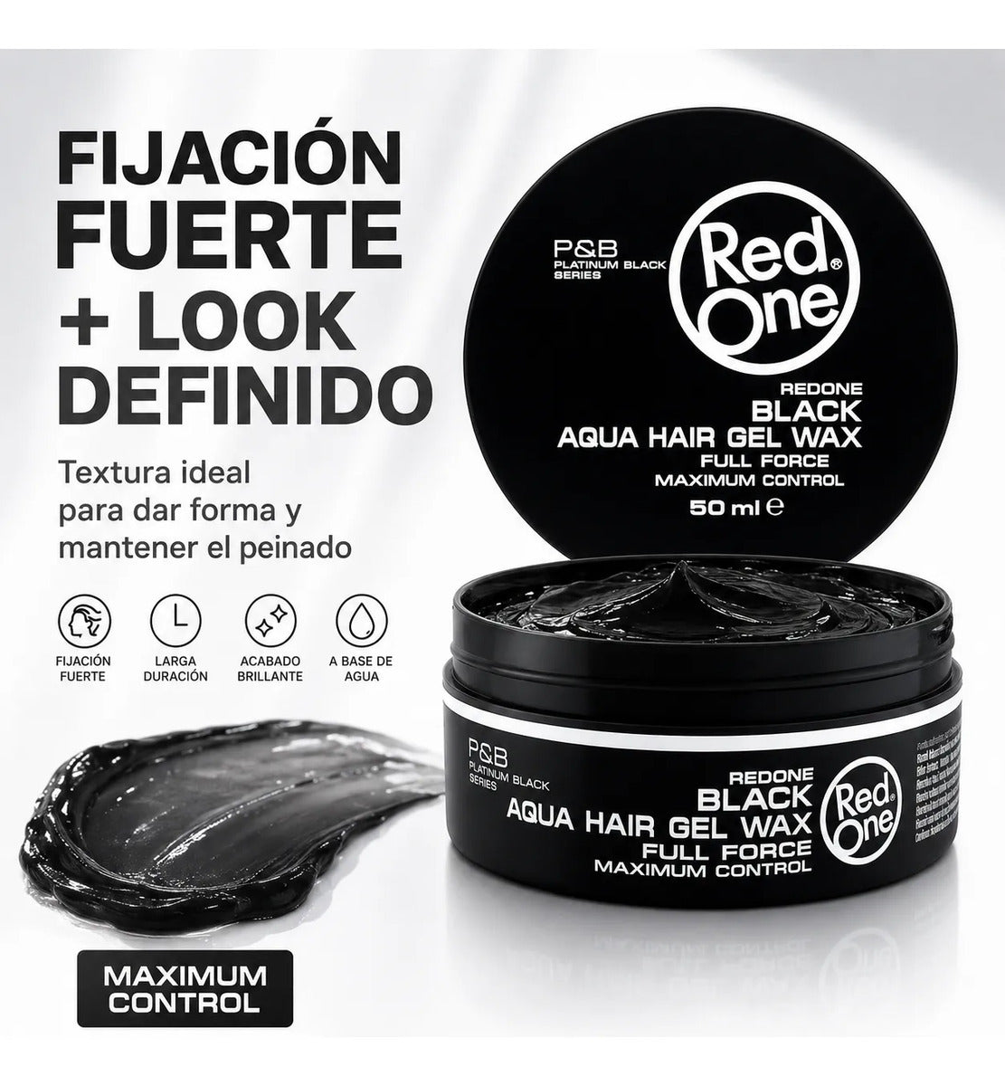 Cera Gel Para Cabello Full Force Control Red One Black150ml