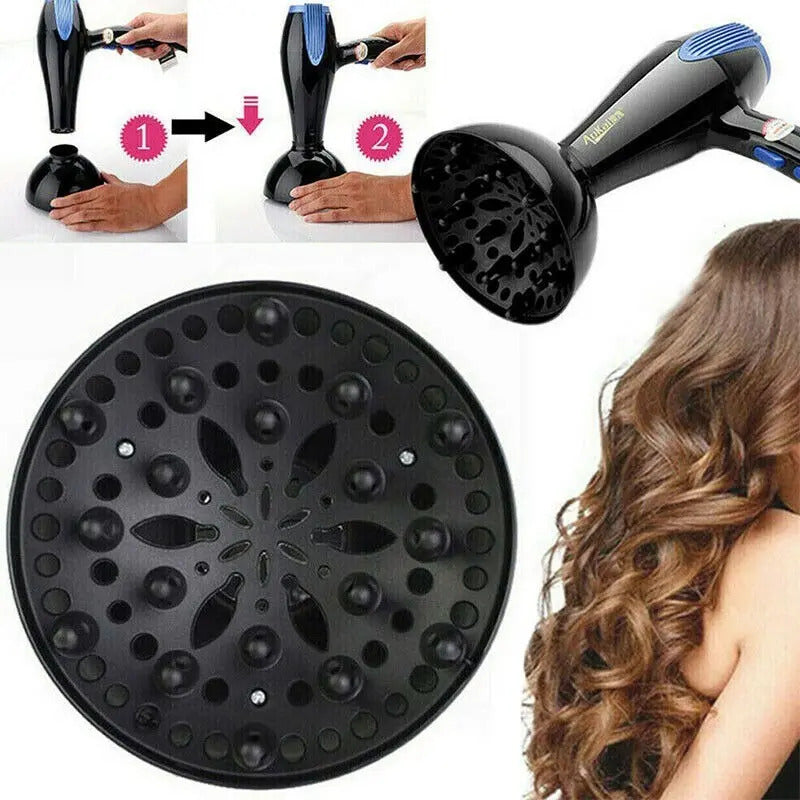 Difusor Universal Profesional para Secador de Pelo - Negro Anti-Frizz