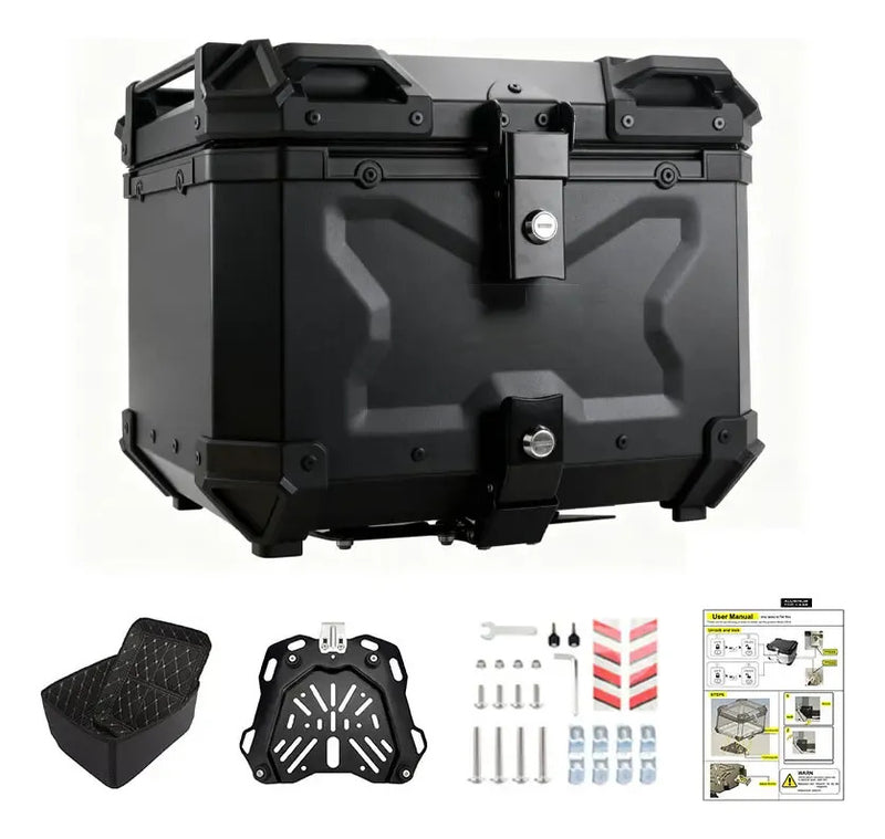 Maleta Moto 45l Antirrobo Con Llave Top Case Negro