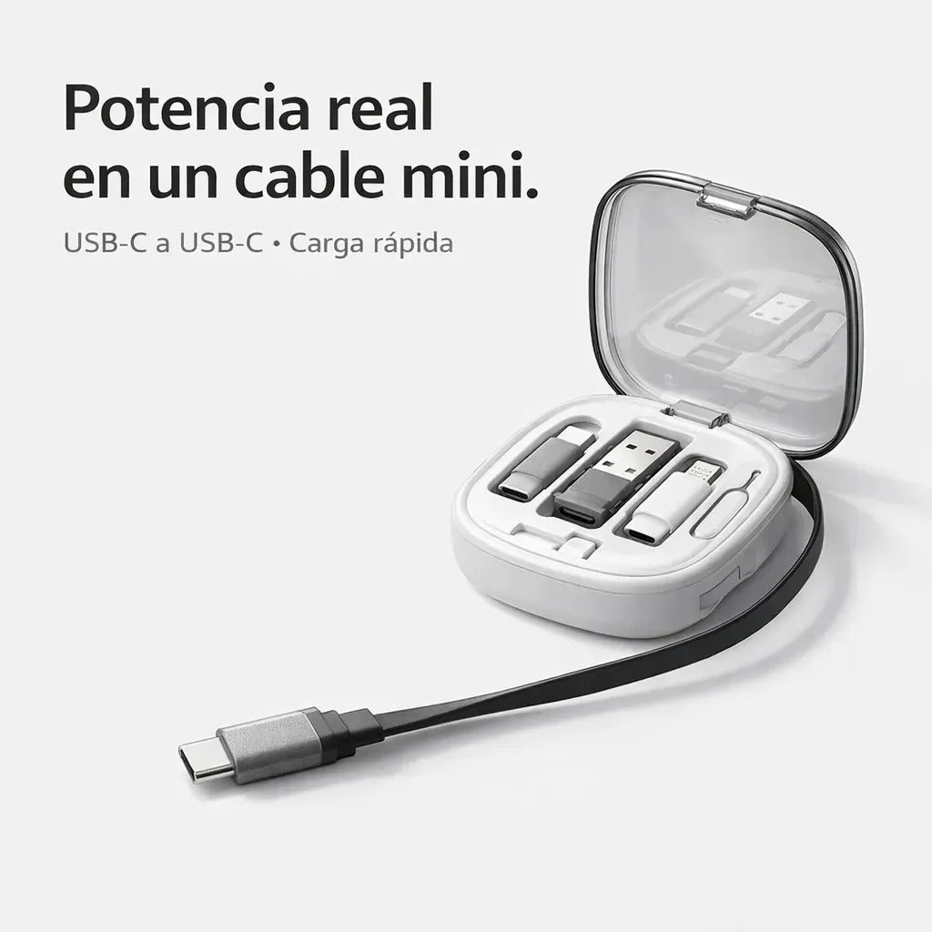 Kit Cable Usb Tipo C Carga Datos Rápida Adaptadores Blanco