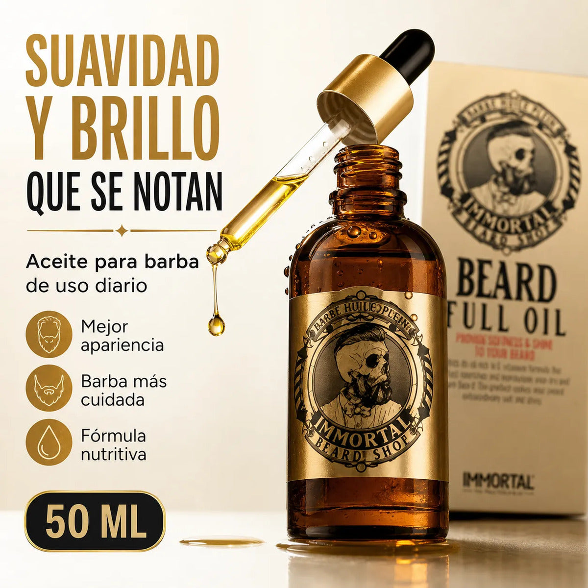 Aceite  Barba Immortal Nyc Nutre Y Suaviza 50ml