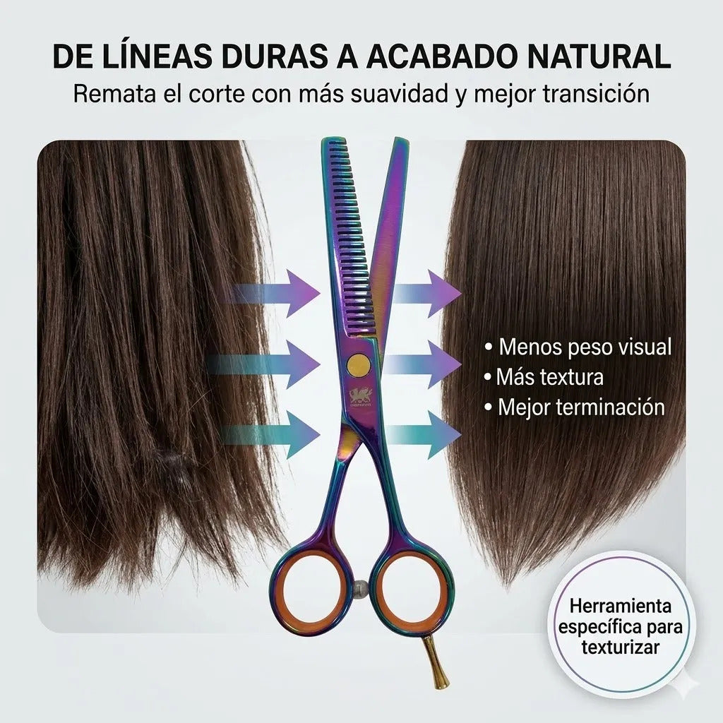 Tijera Esculpidora Tornasol Para Barbería Acabado Pro 6.0
