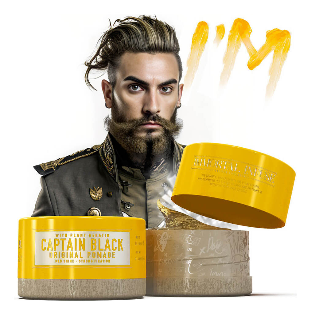 Pomada Immortal NYC Captain Black - Fijación Fuerte y Brillo Medio 150ml