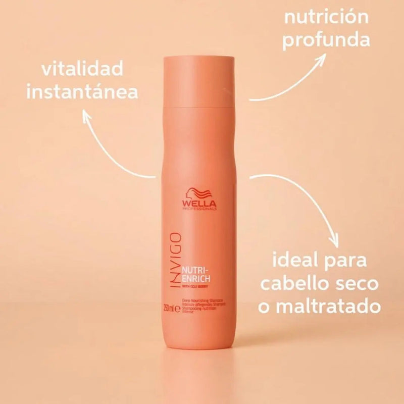 Shampoo Wella Invigo Nutri-Enrich 250ml - Nutrición Profunda para Cabello Seco