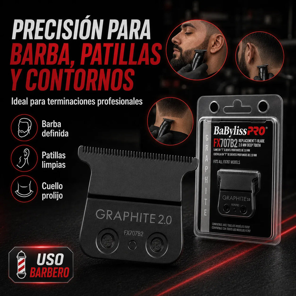 Cuchilla Babyliss Fx707b2 Para Líneas Precisas Graphite 2.0