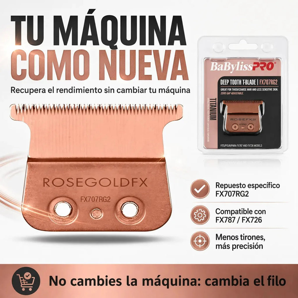 Repuesto Cuchilla Babyliss Pro Rose Gold Deep Tooth Fx707rg2