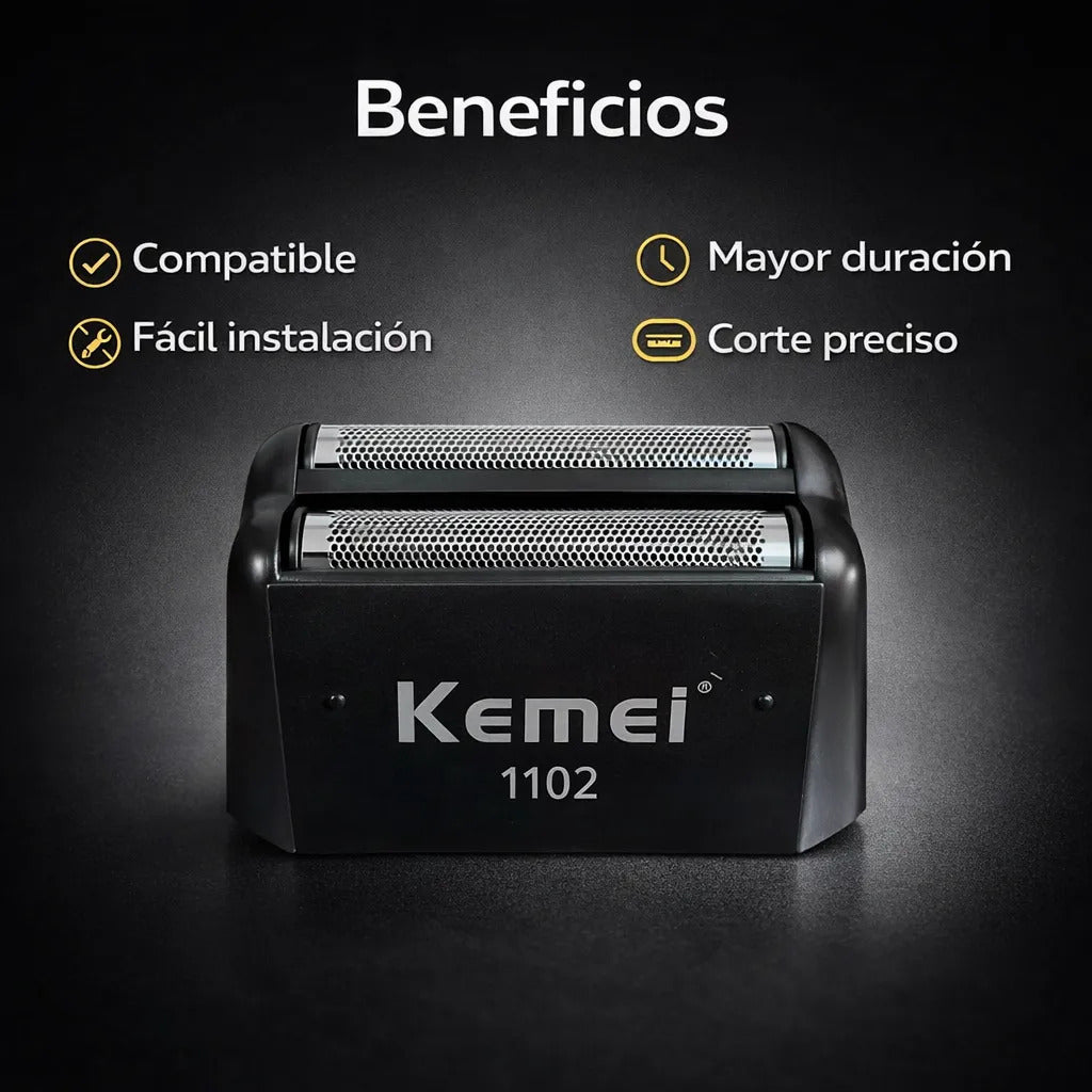 Cabezal Kemei Shaver 1102 Repuesto Cuchillas Corte Preciso Barbería