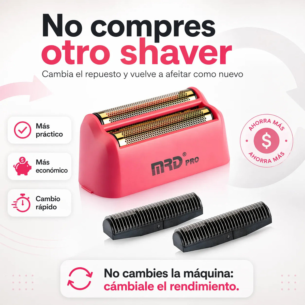 Repuesto Shaver Mrd Vector Zb-999 Cabezal Maya Cuchilla Rosa