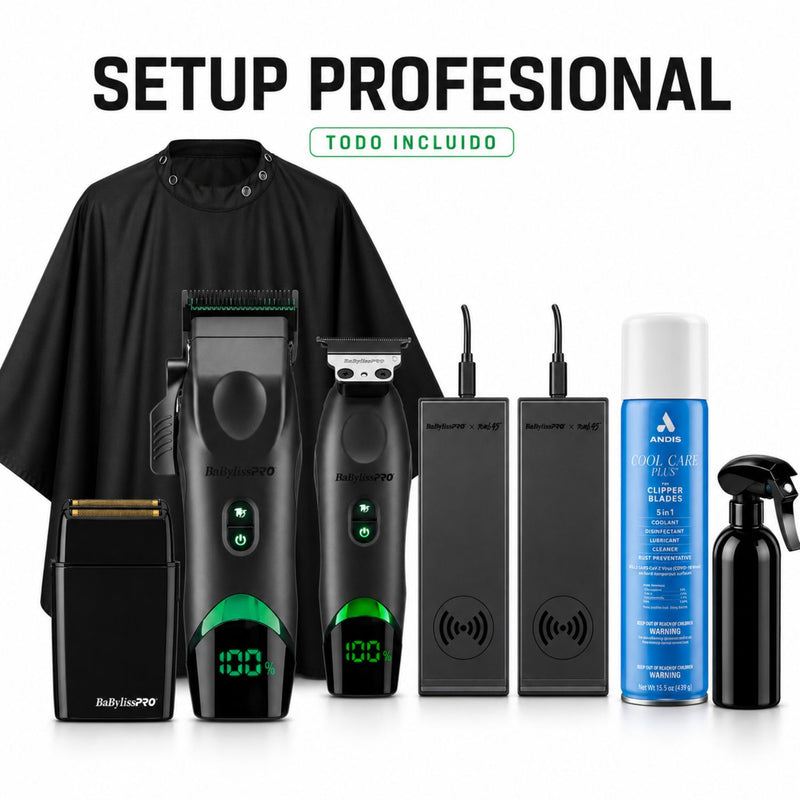 Combo profesional Babyliss tomb 45 Clipper + Trimmer + Base Carga + Accesorios